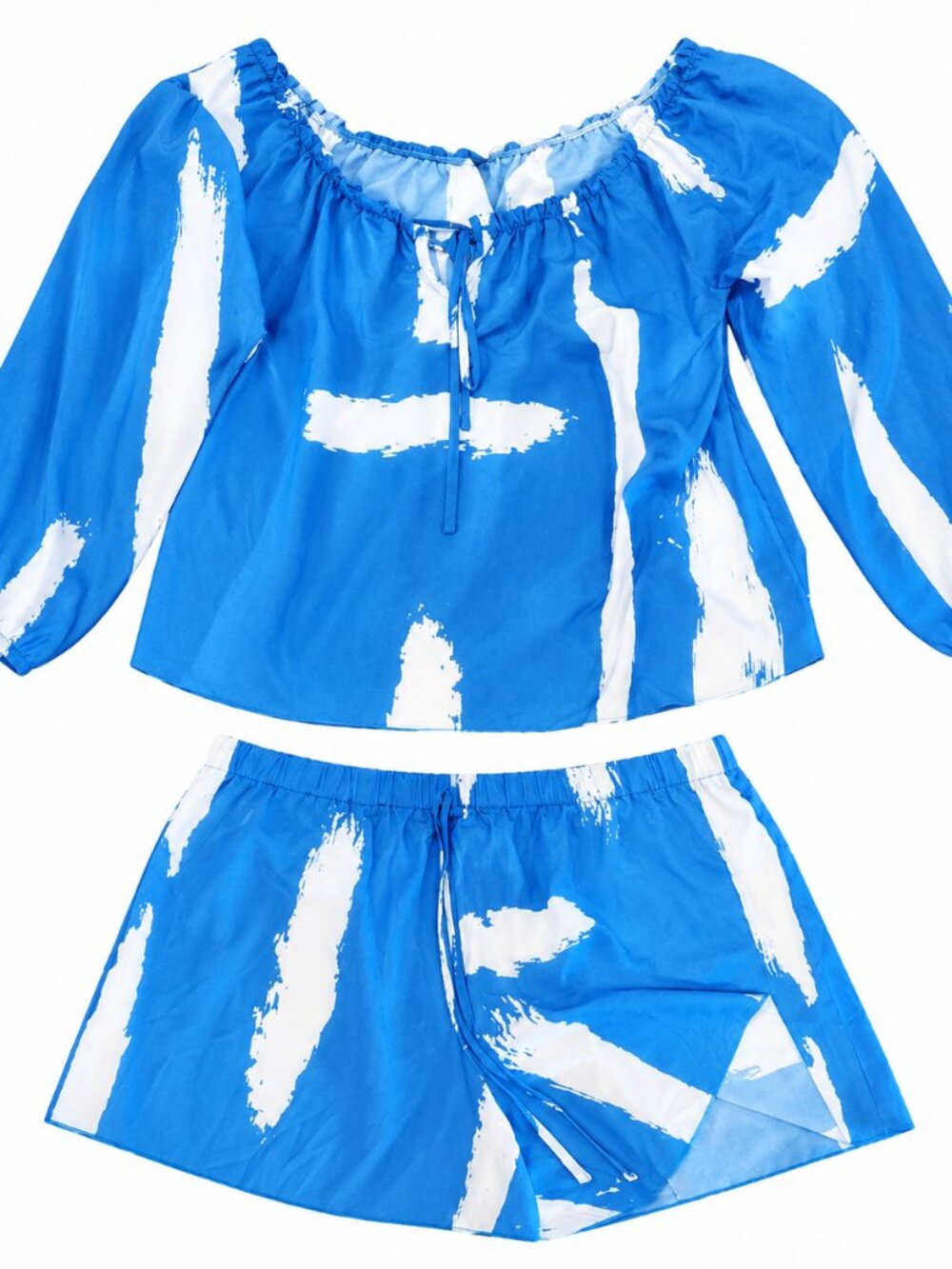 SHEIN Curve Blue and White Ensemble.shorts Perfect For Cruise! FITS 1X-2X